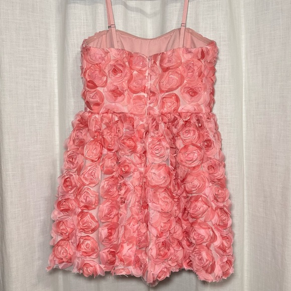 Dress the Population Dress Sasha Strapless Fit & Flare Mini NEW Pink 3D Floral - Picture 5 of 14